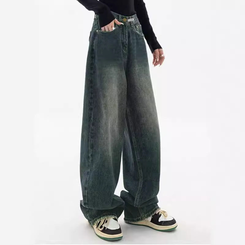 Deep Blue Wide Leg Jeans for Women