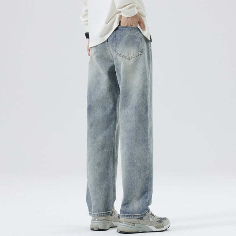 Trendy Casual Loose Straight Jeans for Men - Premium Japanese Denim