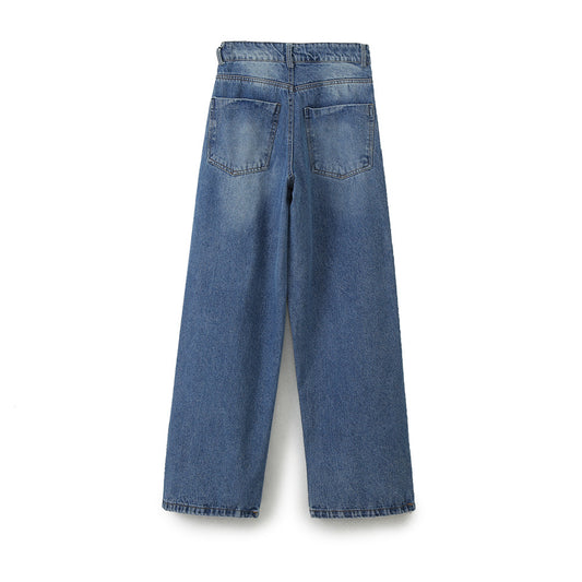 Women's Street Fashion Denim Wide-leg Pants
