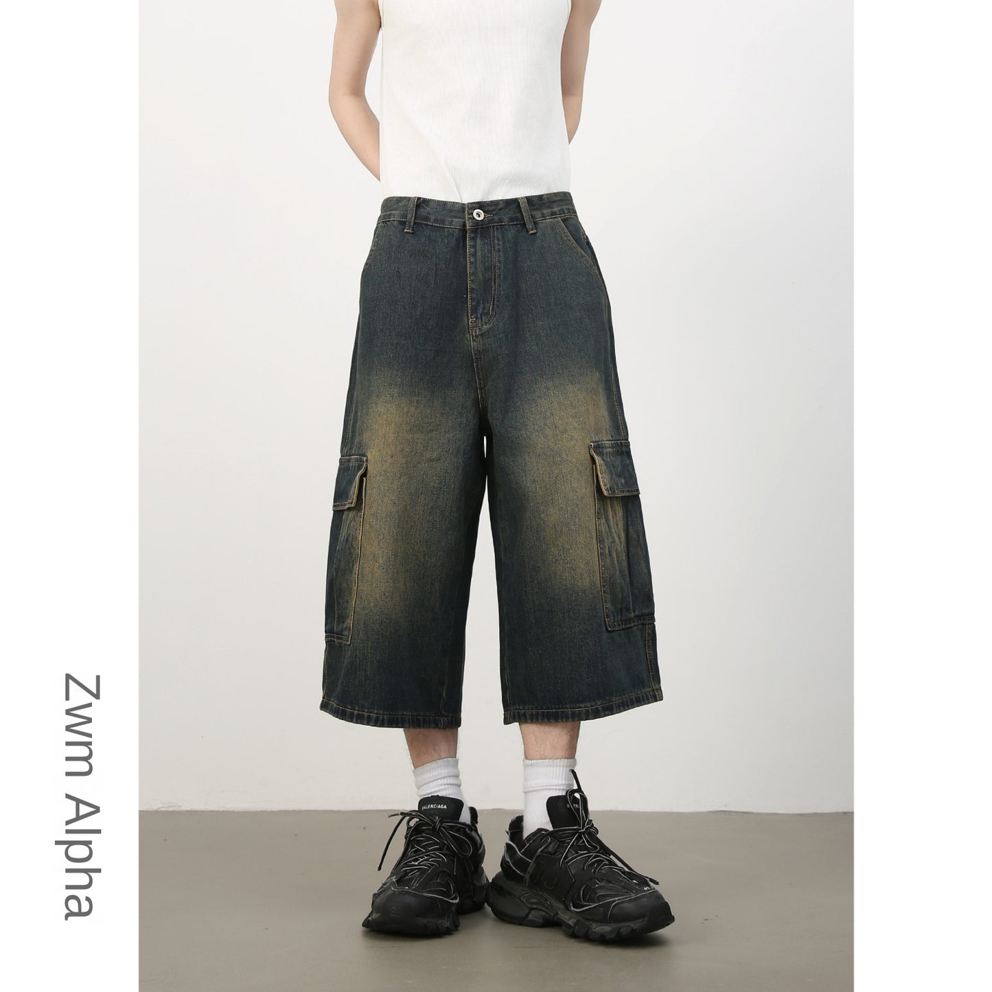 Multi-Pocket Skateboard Hip-Hop Denim Shorts for Men