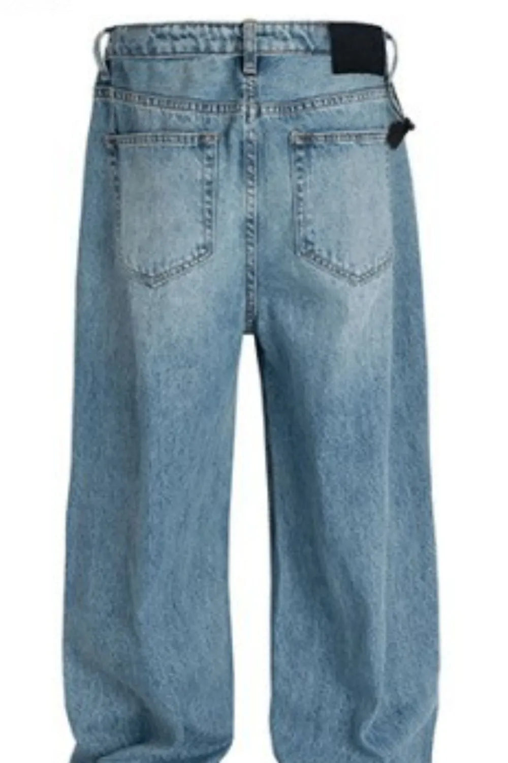 Men's Wide Straight Jeans with Pockets - Premium Japanese Denim