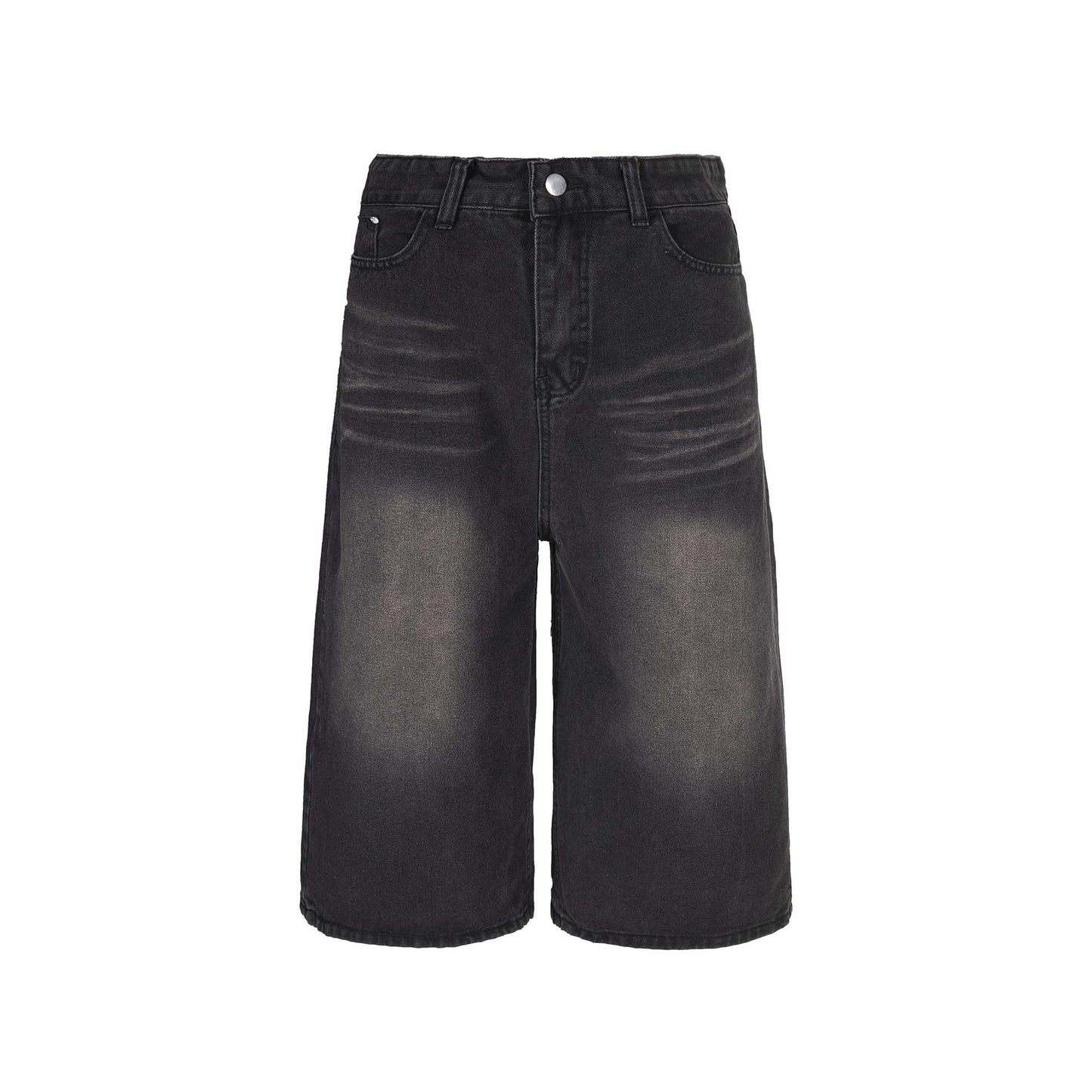 High Street Distressed Denim Shorts - Unisex Loose Fit