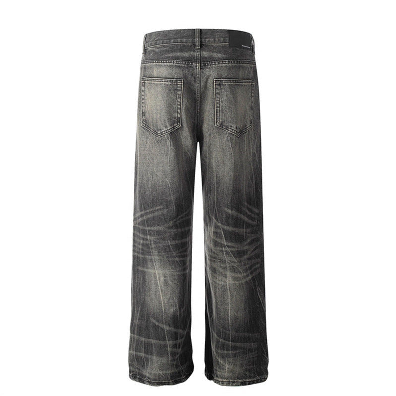 Premium Washed Denim Jeans - Modern Street Style