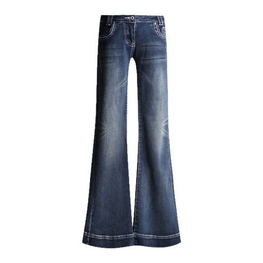 Low-Waist Flared Jeans for Women - Elastic Slimming Trumpet Pants