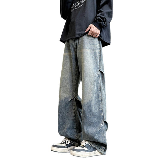 Men's Loose Wide Leg Casual Long Pants - Premium Japanese Denim