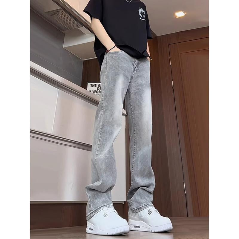 Cement Smoke Grey Elastic Jeans for Men