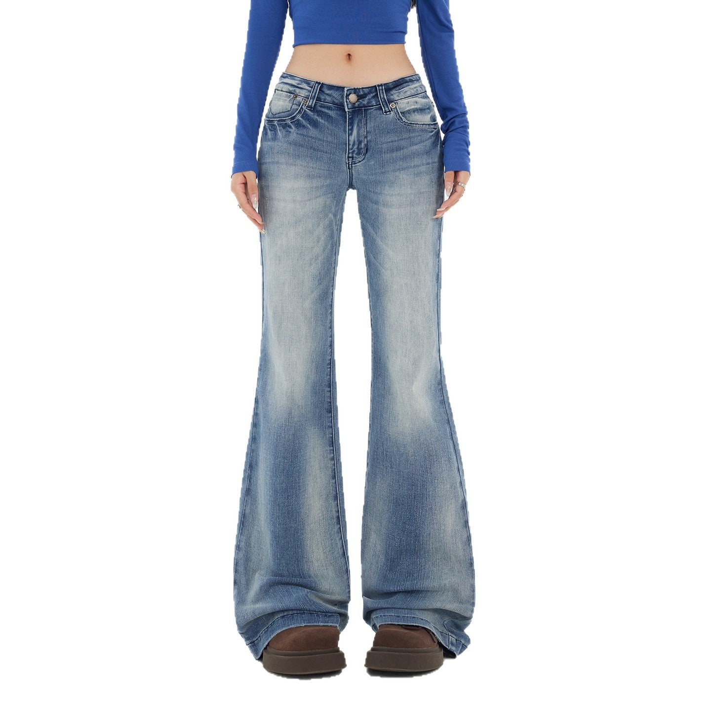 Women's Versatile Slimming Floor-Length Denim Trousers