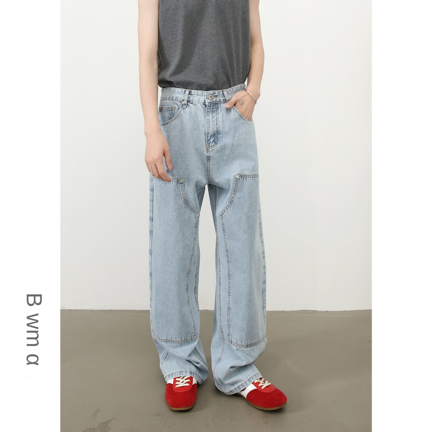 Loose Denim Pants for Men | American Style Trendy Straight Leg Wide Leg Jeans