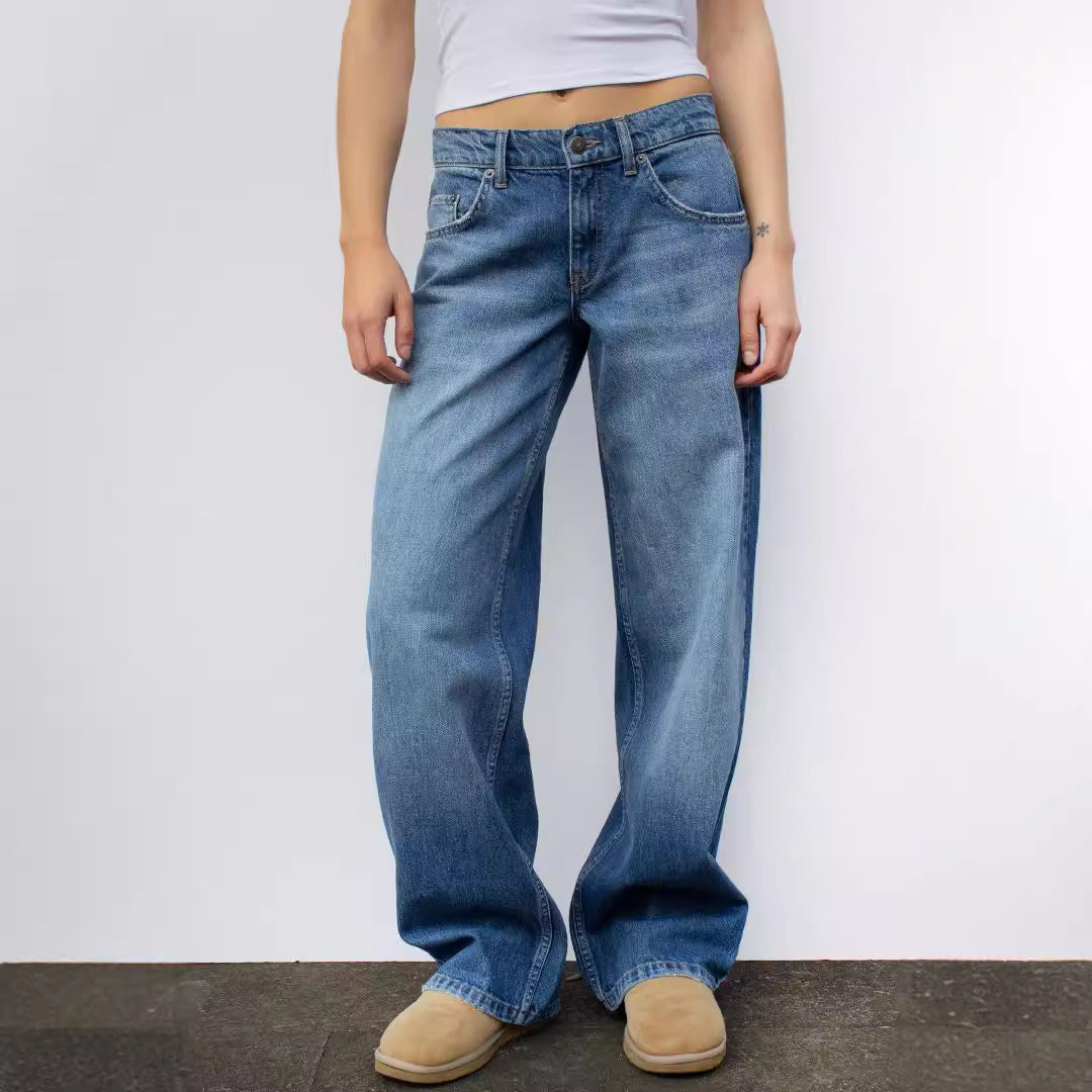 Premium Wide Leg High Waisted Jeans in Various Colors