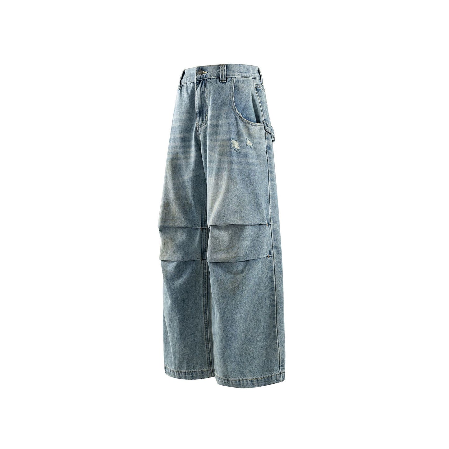Retro Simple Loose Washed Design Jeans - Premium Japanese Denim