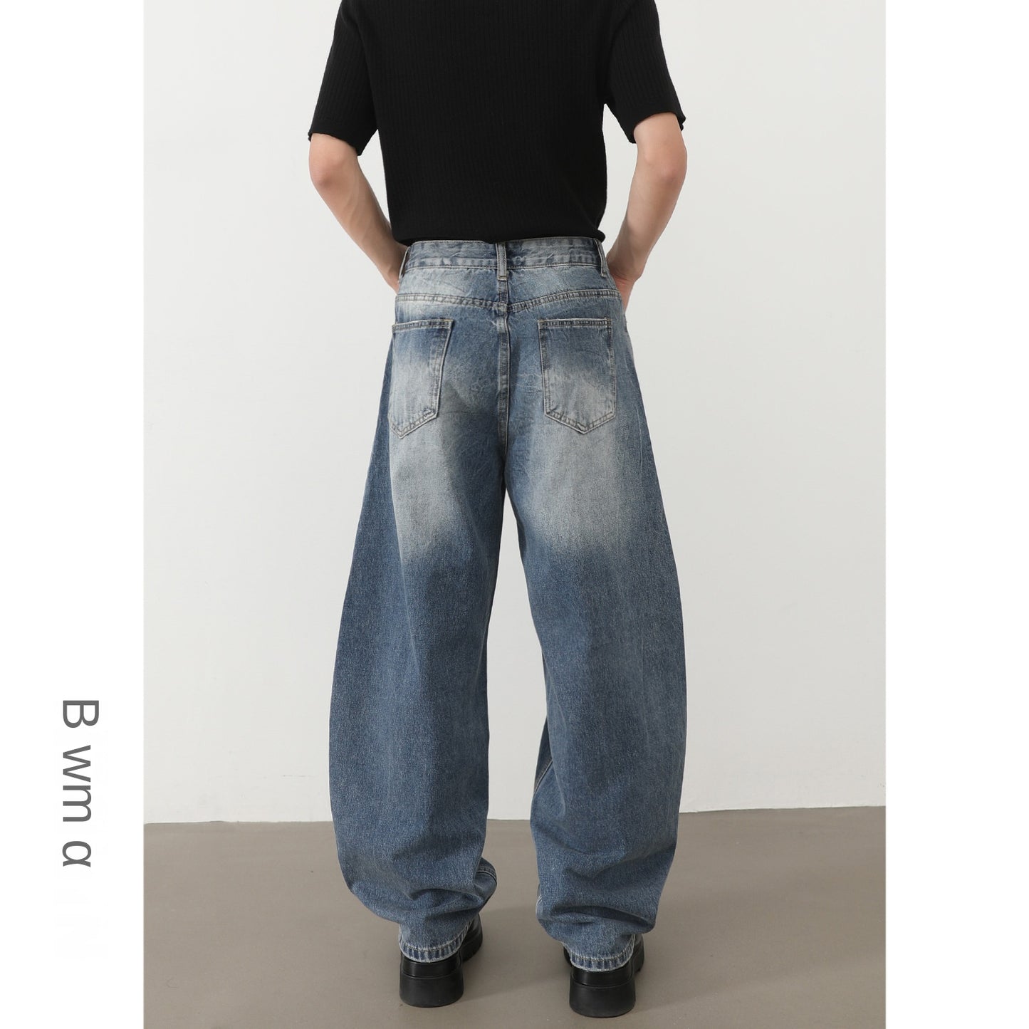 Men's Distressed Loose Fit Tapered Jeans - High Street Style