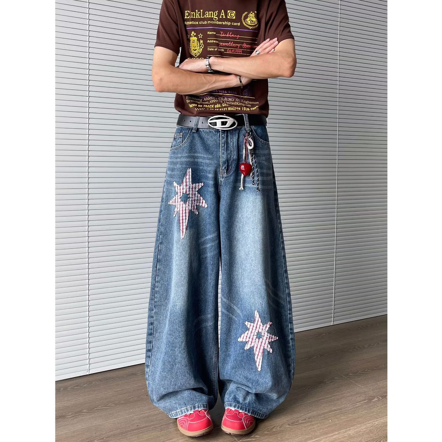 Star Denim Straight Leg Wide Leg Loose Casual Pants