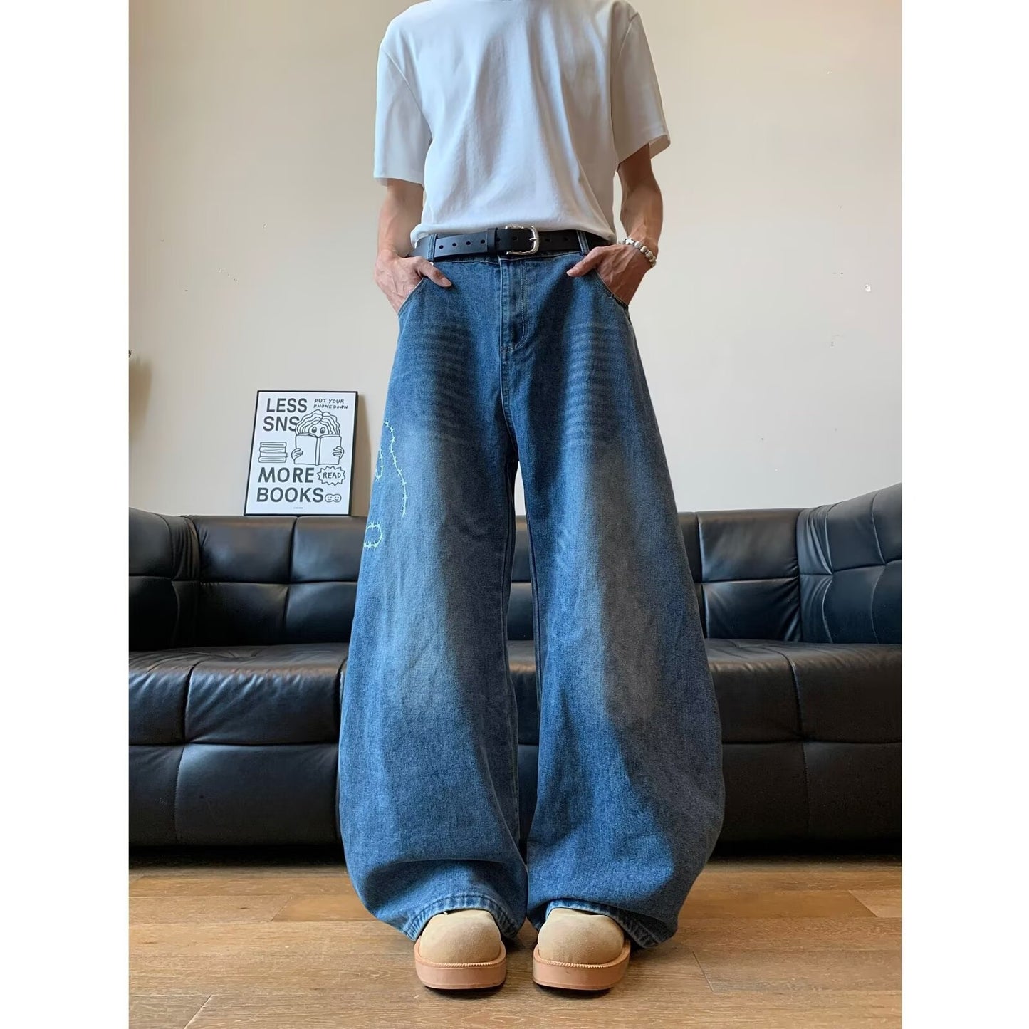 Casual Washed Loose and Cool Wide Leg Pants