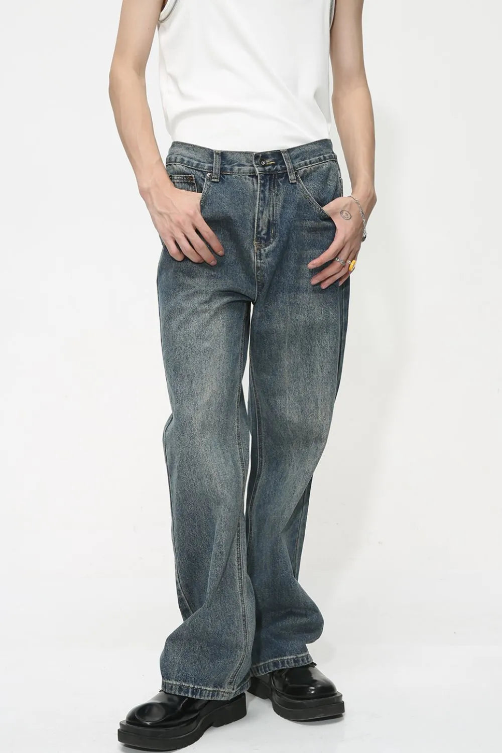 Mid Rise Jeans with Pockets - Premium Japanese Denim