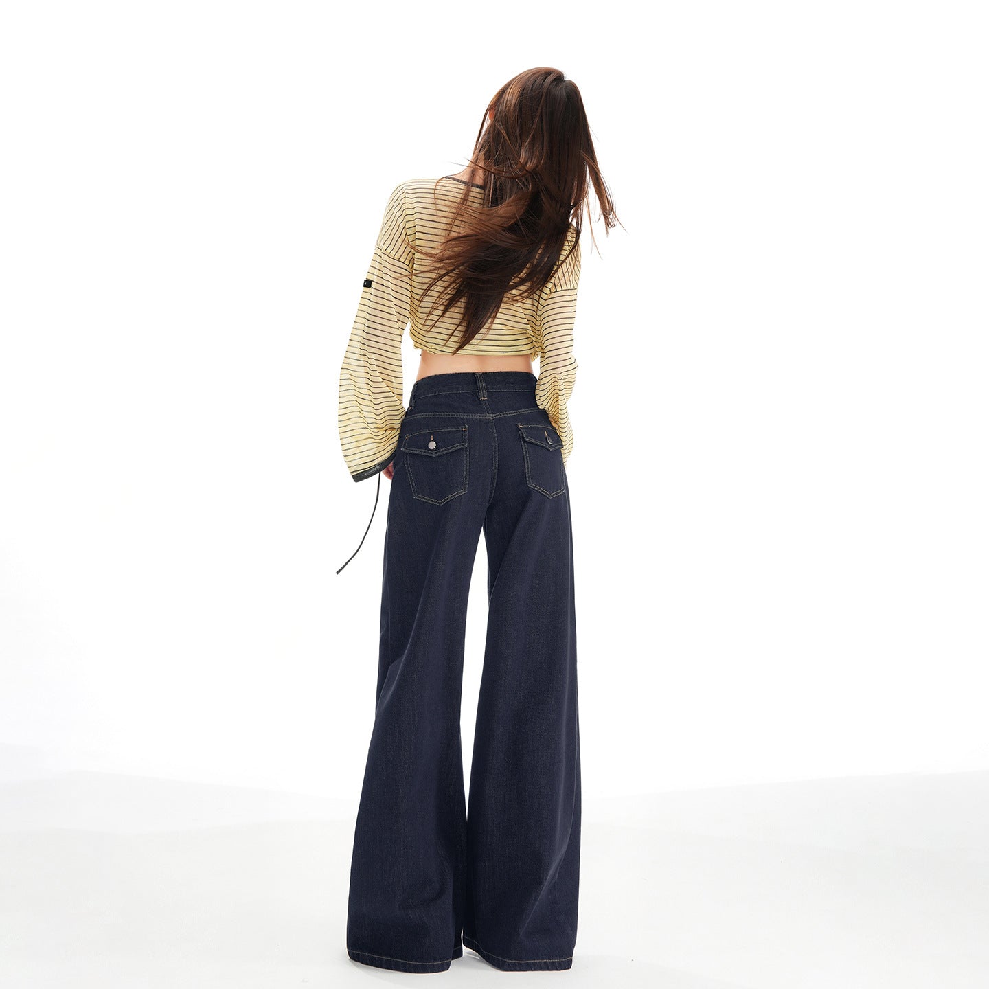 Premium Women's Wide-Leg High-Waist Jeans – Drape Floor-Length Straight Pants