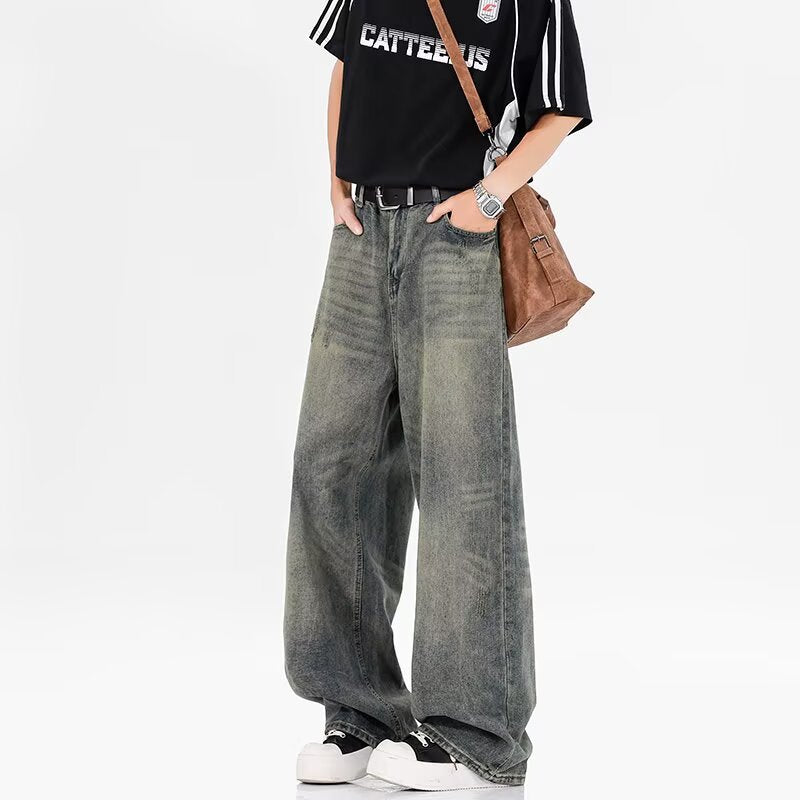 Vintage Washed Cat Whisker Jeans for Effortless Style