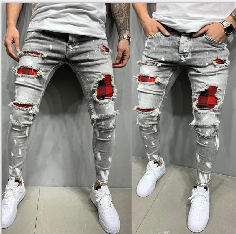 High Quality Men's Jeans - Lacquer Shattered and Broken Fashion
