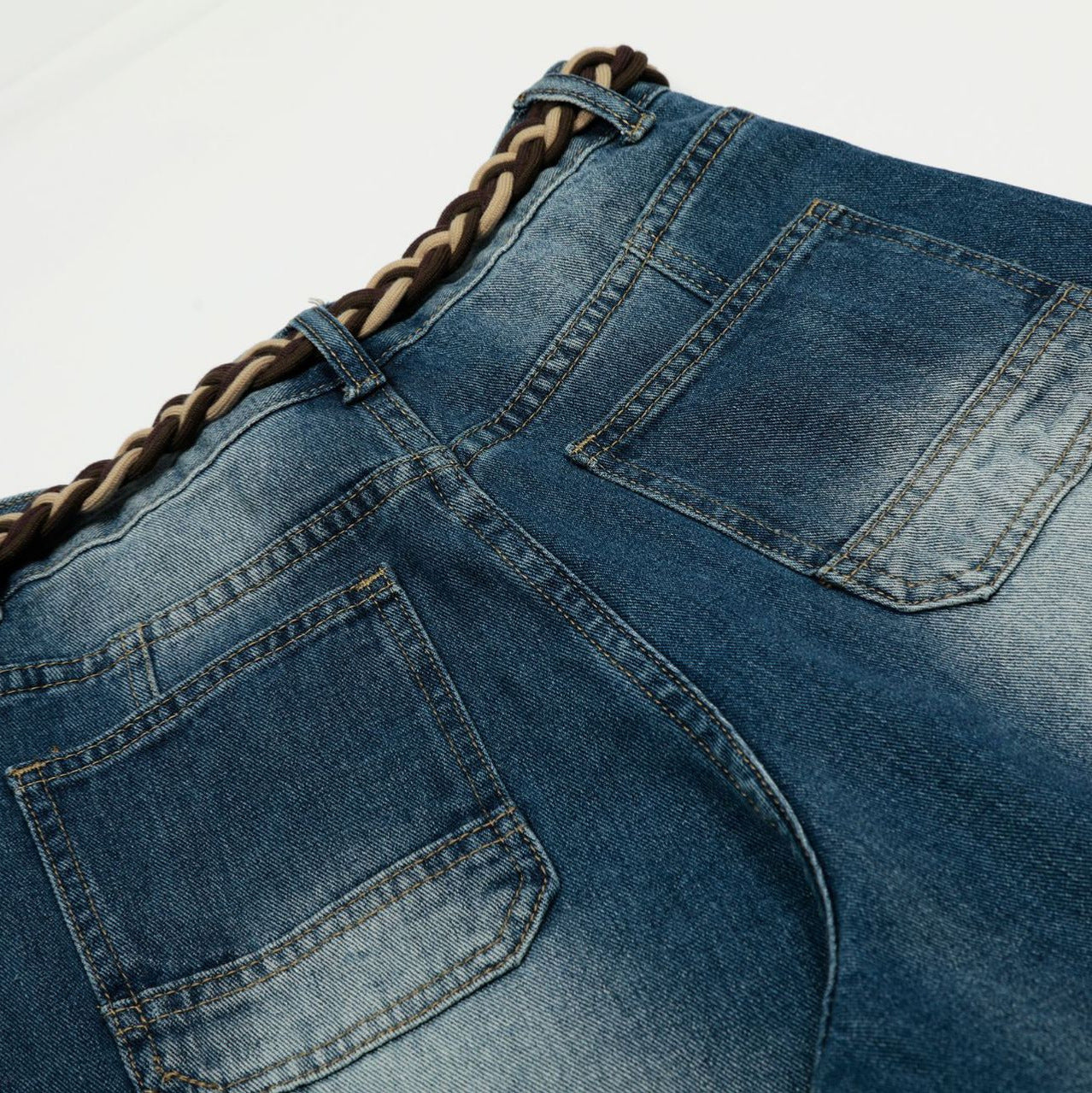 Street Style High-Street Unique Design Denim Long Pants