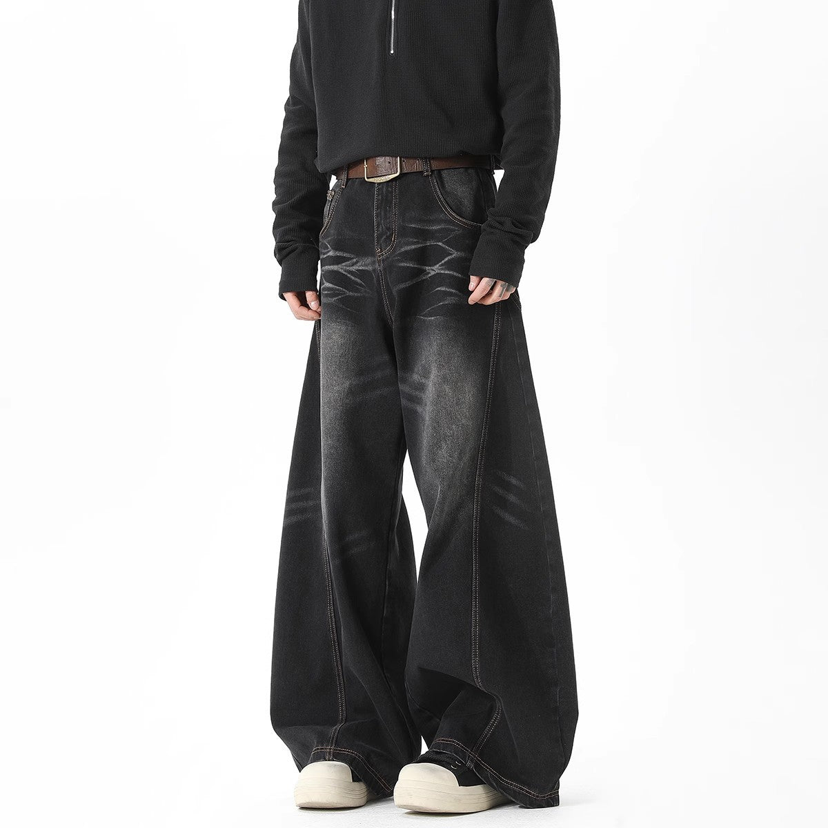 Spring New Loose Slimming Straight Leg Wide Leg Pants