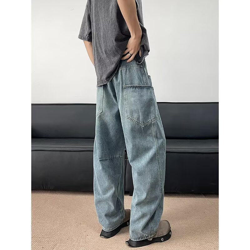 High Street Wide Leg Versatile Curved Knife Pants - Premium Japanese Denim