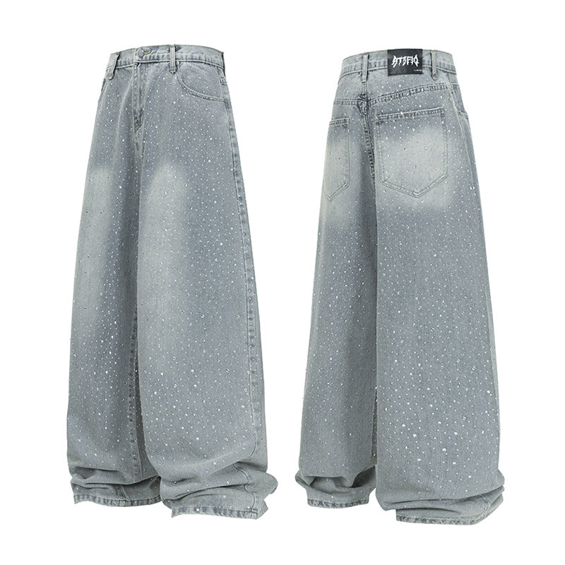 Heavy Industry Hot Stamping Wide Leg Jeans