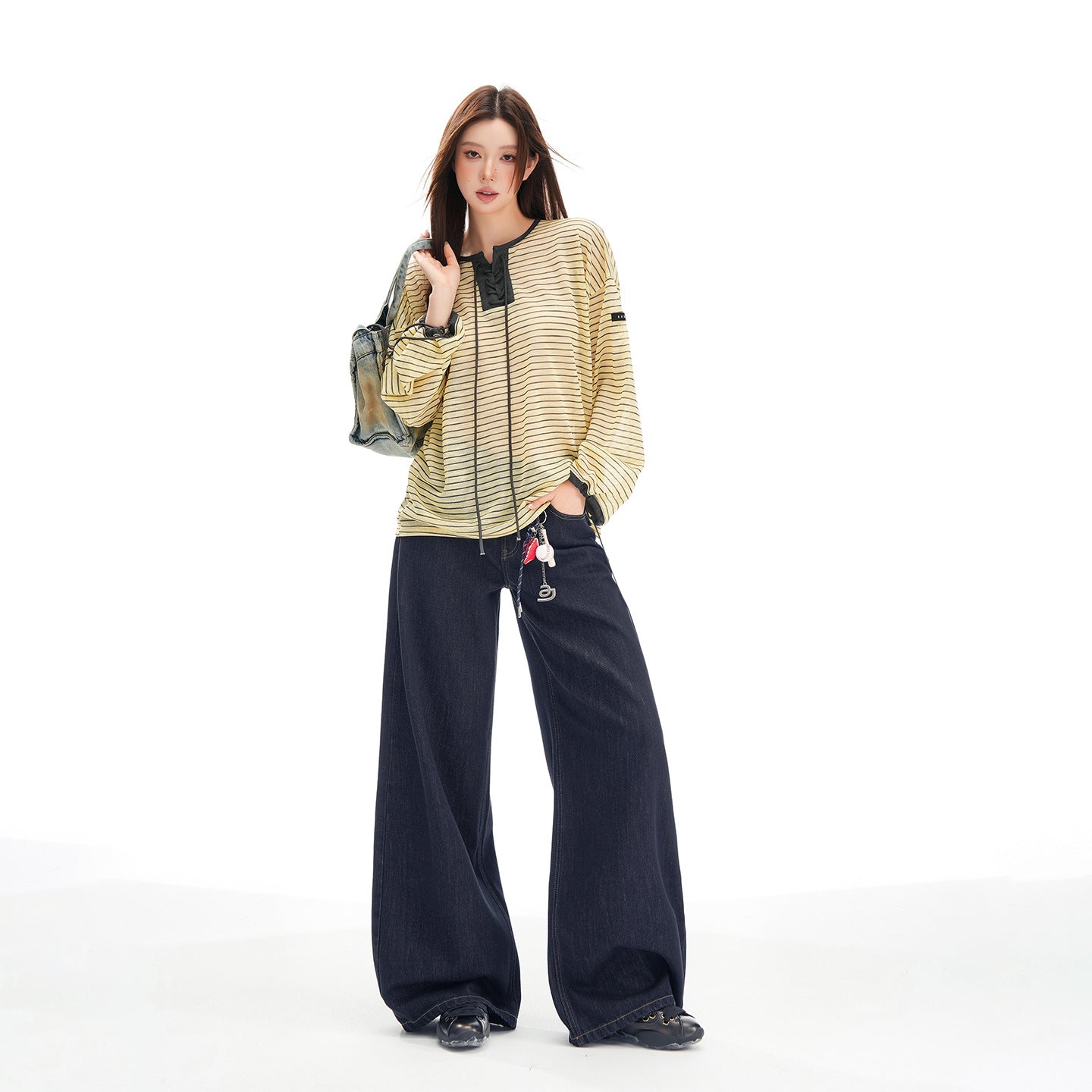 Premium Women's Wide-Leg High-Waist Jeans – Drape Floor-Length Straight Pants