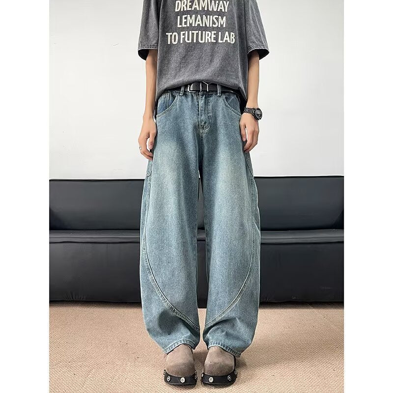 High Street Wide Leg Versatile Curved Knife Pants - Premium Japanese Denim