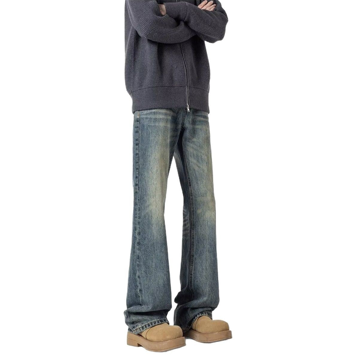 Retro Summer Straight Leg Wide Leg Flared Jeans for Boys