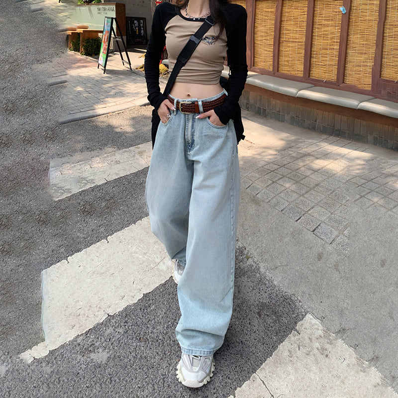 Women's Loose Wide-Leg Pants – Versatile Summer Drape Straight Leg Jeans