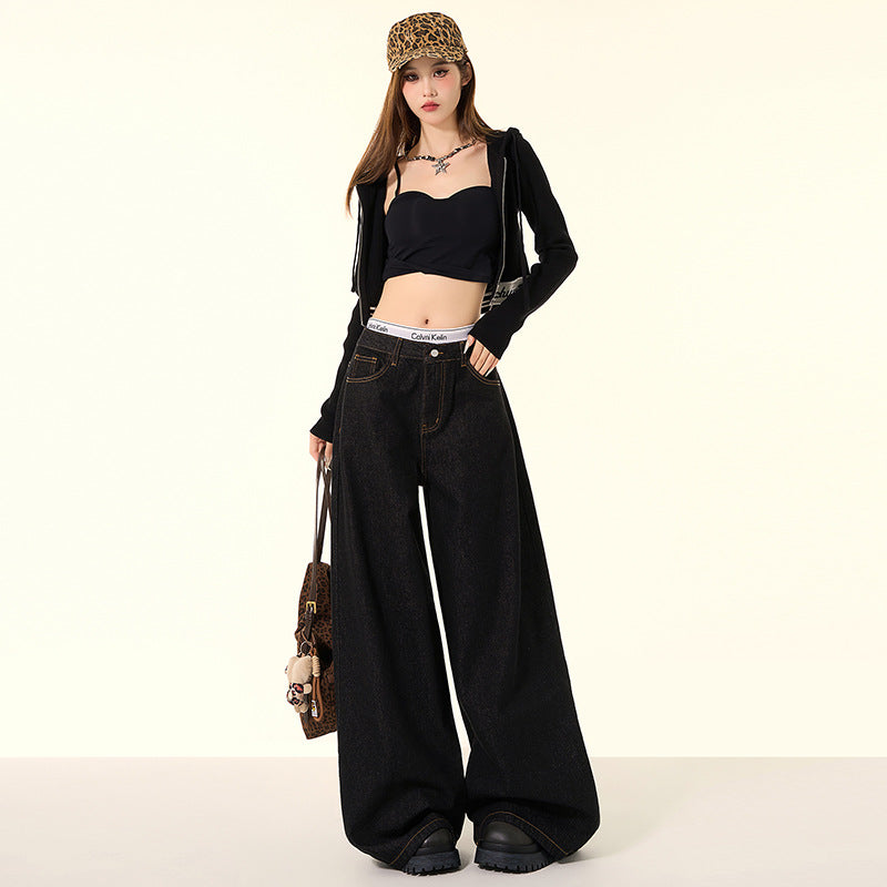 Women's Loose Fit Wide-Leg Denim Trousers