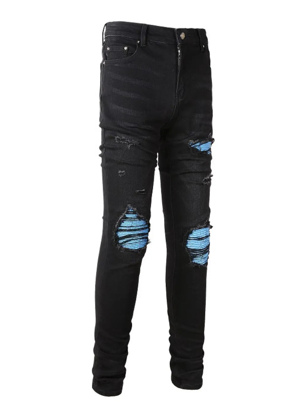 Men's Distressed Skinny Jeans - Premium Japanese Denim