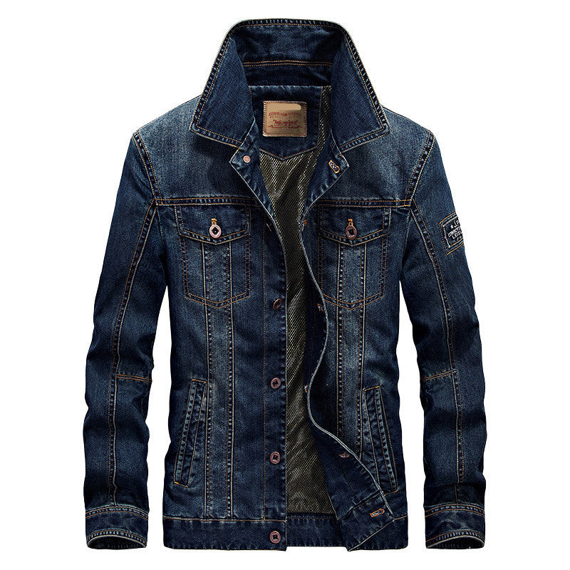 Casual Men's Denim Jacket with Fleece Lining - Thickened Winter Coat