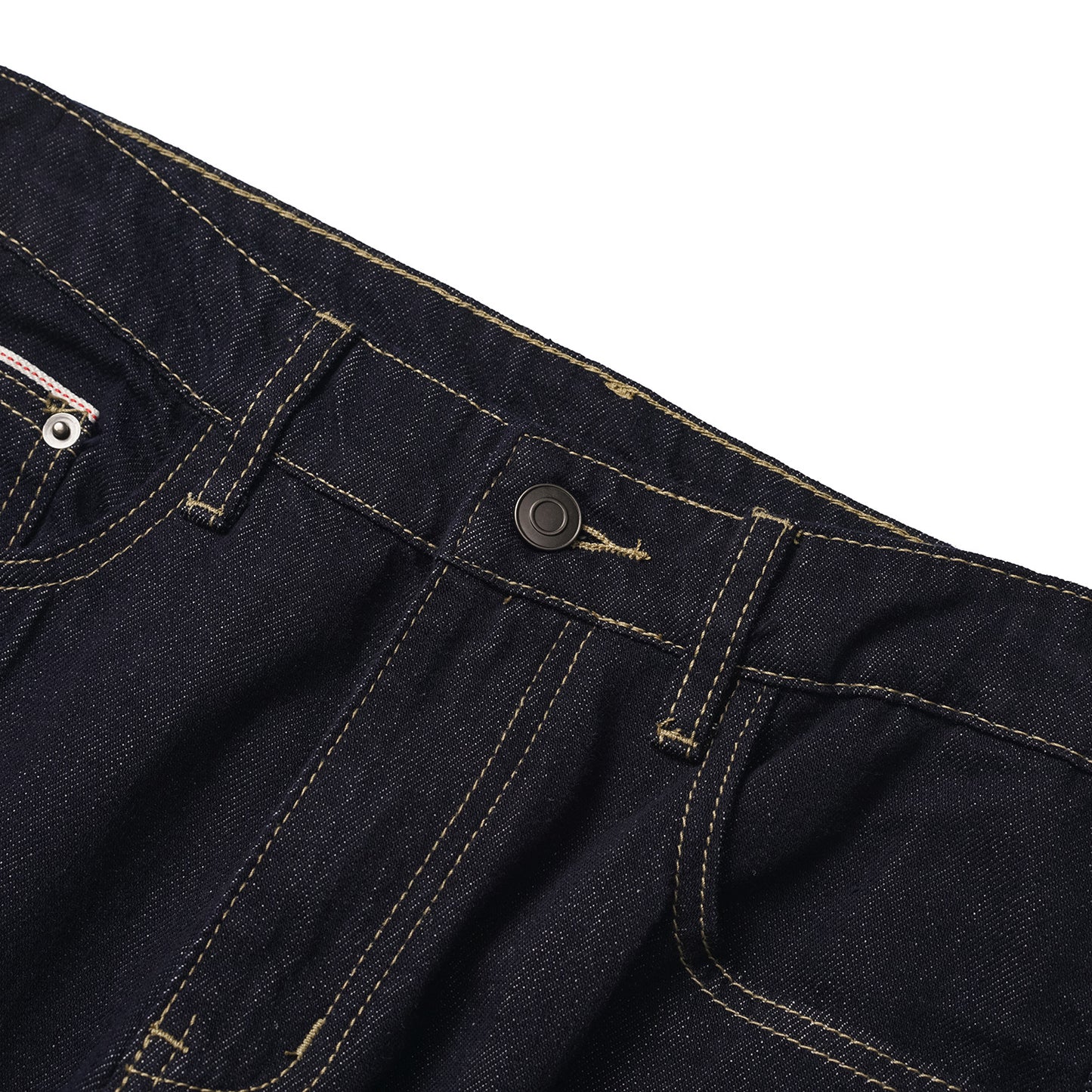 Washed Denim Blue Jeans - Loose Straight Leg with Slight Flare