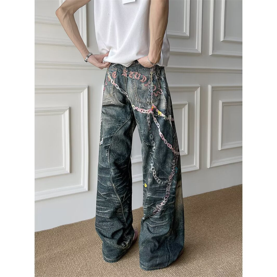 Men's 3D Digital Printed Jeans for Summer