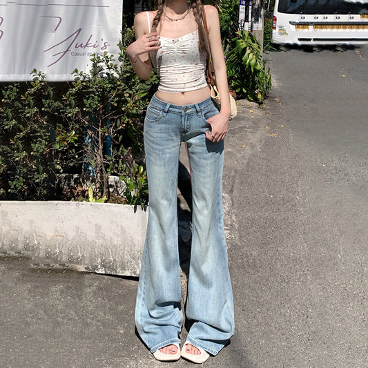 Vintage Flared Denim Pants for Women - Spicy Girl Style