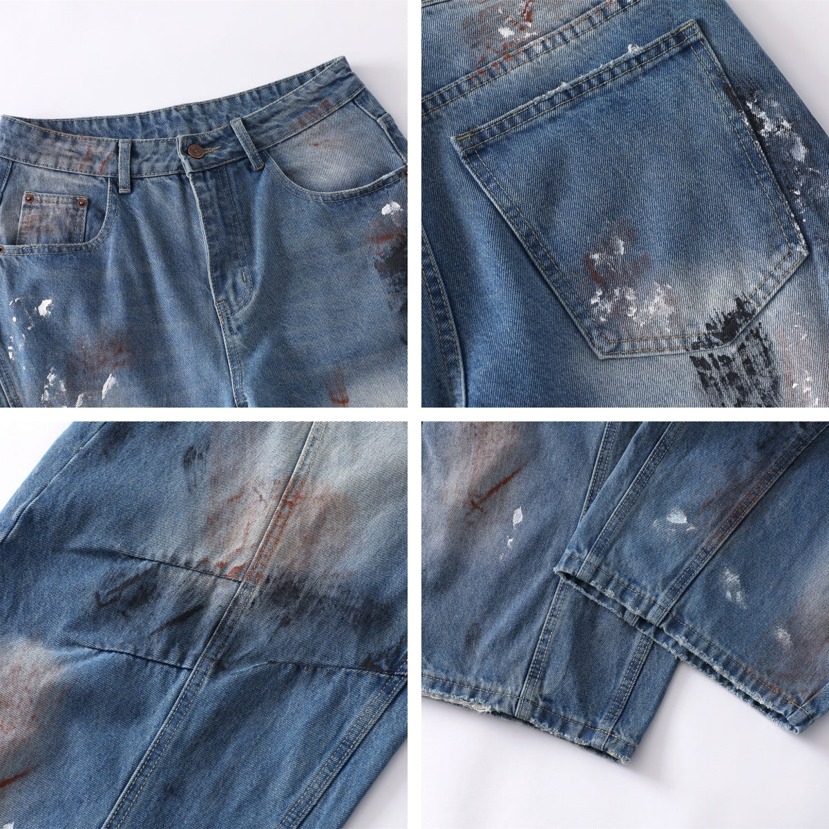 Premium Japanese Wide Leg Pants - Vintage Blue