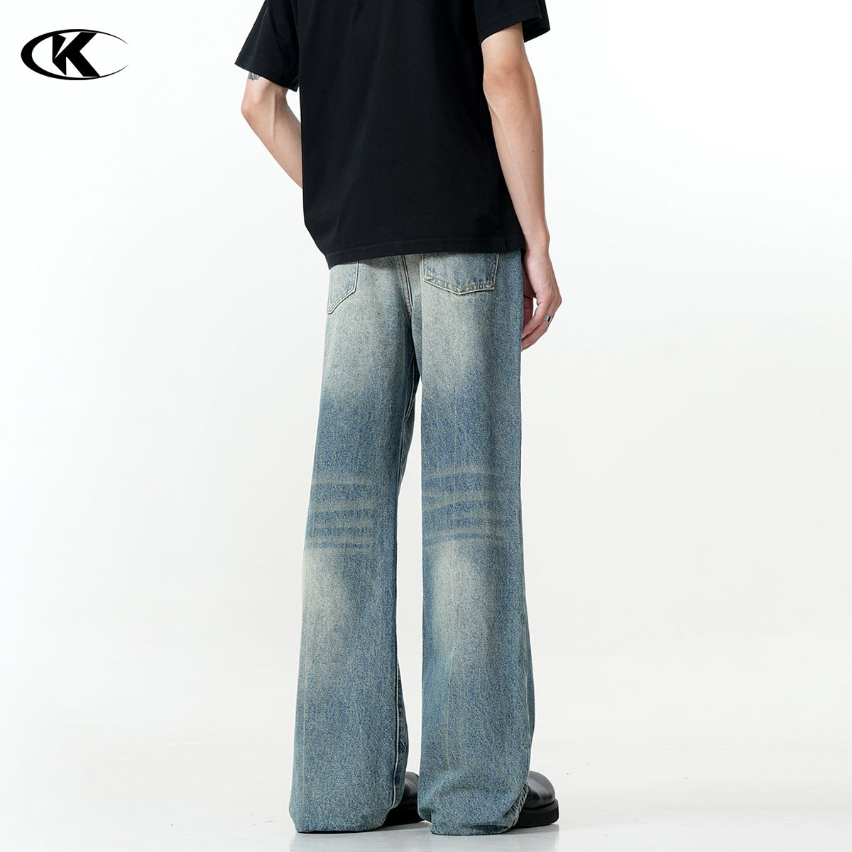 Flared Denim Pants Cleanfit - Simple Loose Slim Fit Casual Long Trousers for Men and Women
