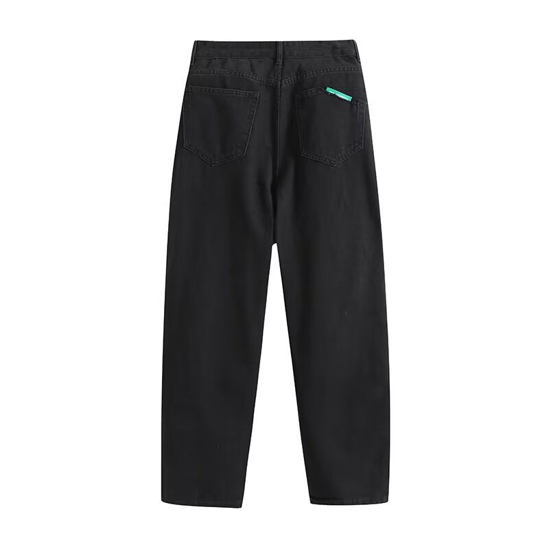 Casual and Versatile Straight Leg Denim Pants for Women