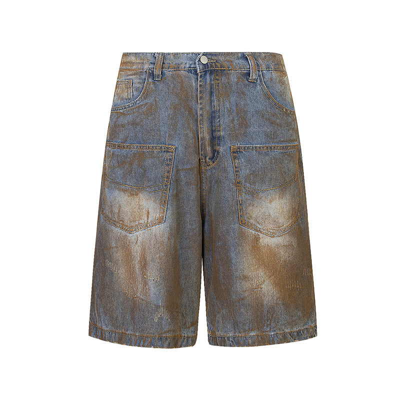 Old Dirty Dye Workwear Denim Shorts