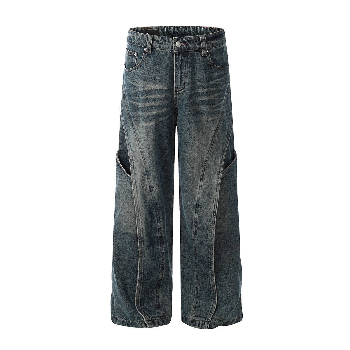 Washed Denim Loose Wide Leg Pants - Premium Japanese Quality