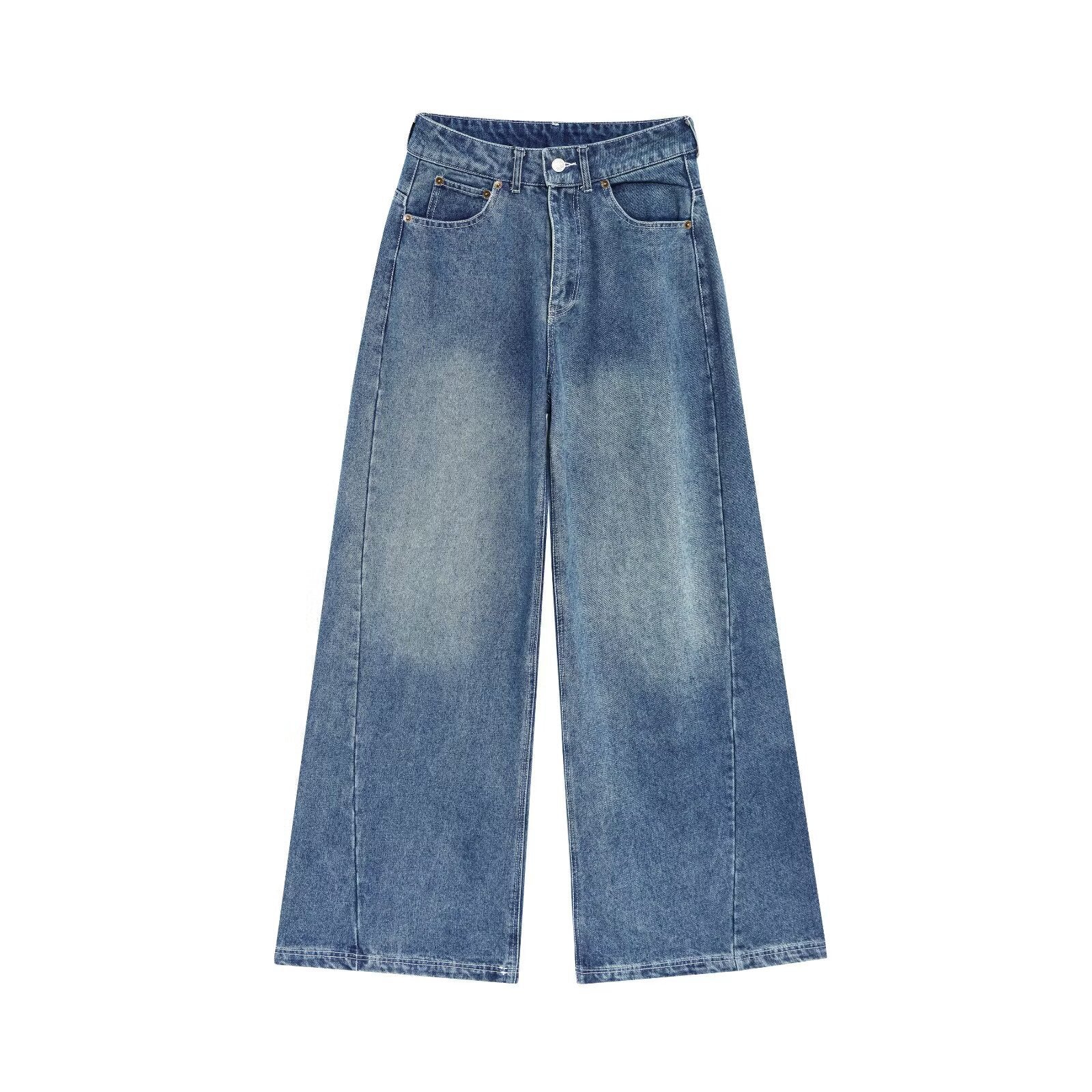 Old Long Wide Leg Jeans for Women - Dark Blue