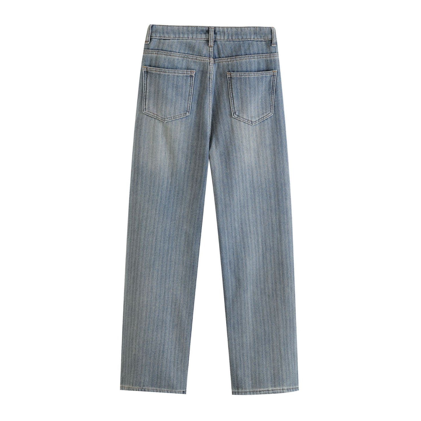 Warm Striped Straight Leg Slim Fit Pants for Women