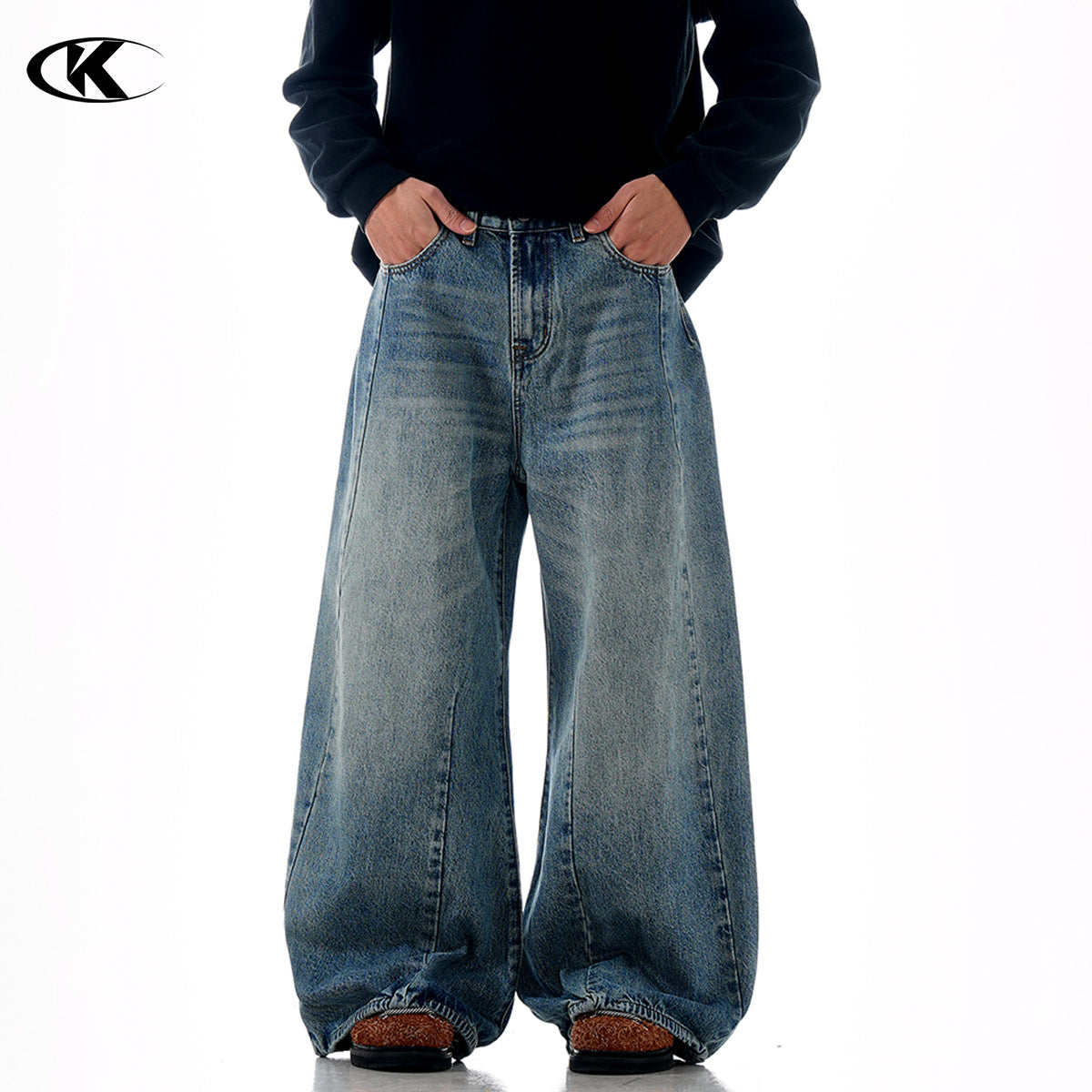 Straight Jeans with Pentagon Design for Men and Women - Slimming Loose Fit Casual 3D Long Pants