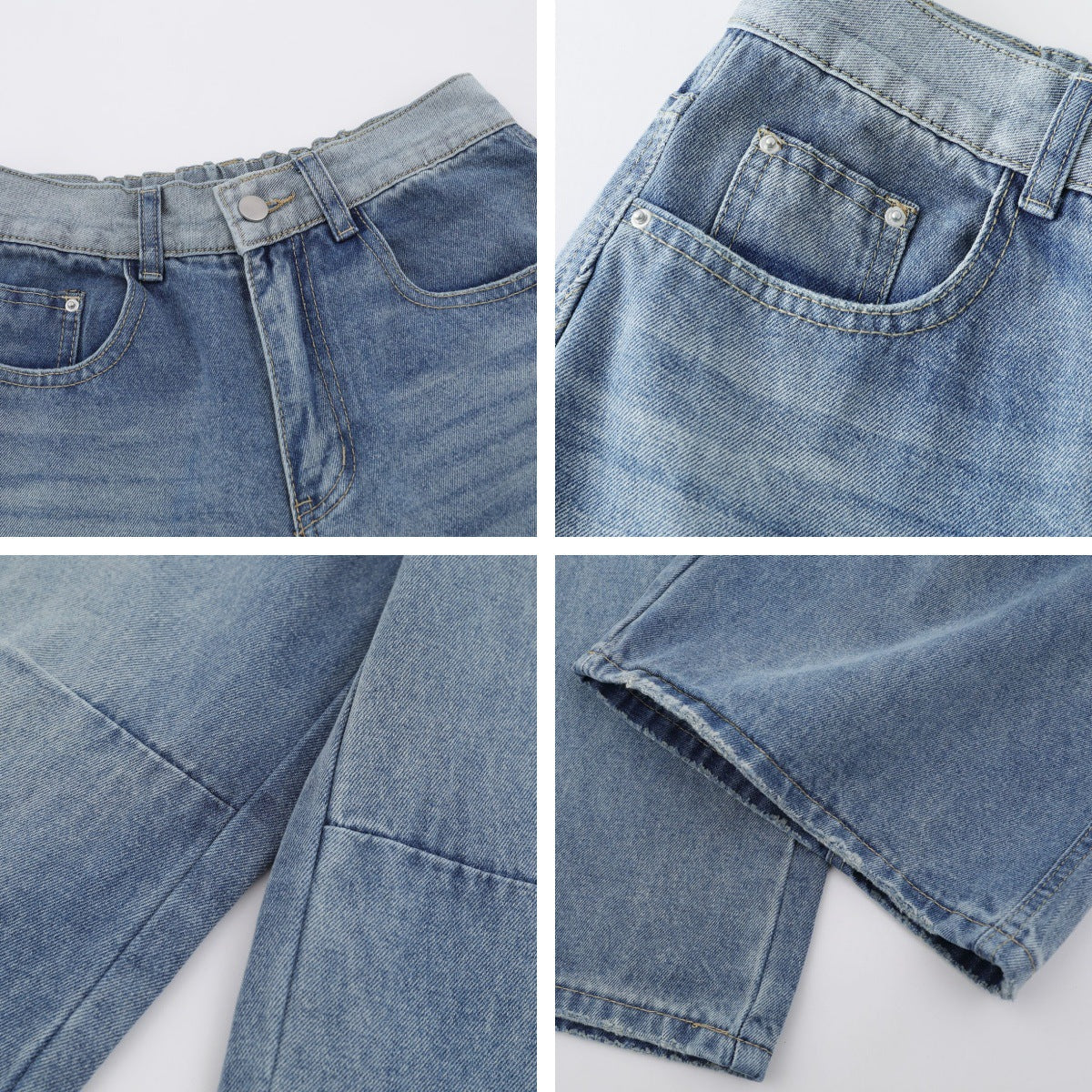 Premium Washed White Wide Leg Jeans for Men