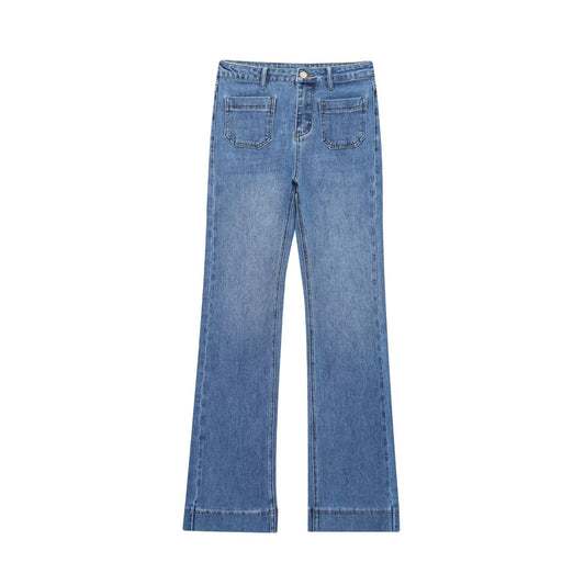 Women's Pocket Decoration Casual Micro Flared Jeans
