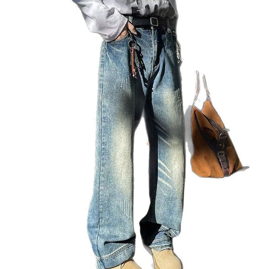 Vintage Washed Denim Jeans for Men - Autumn Collection