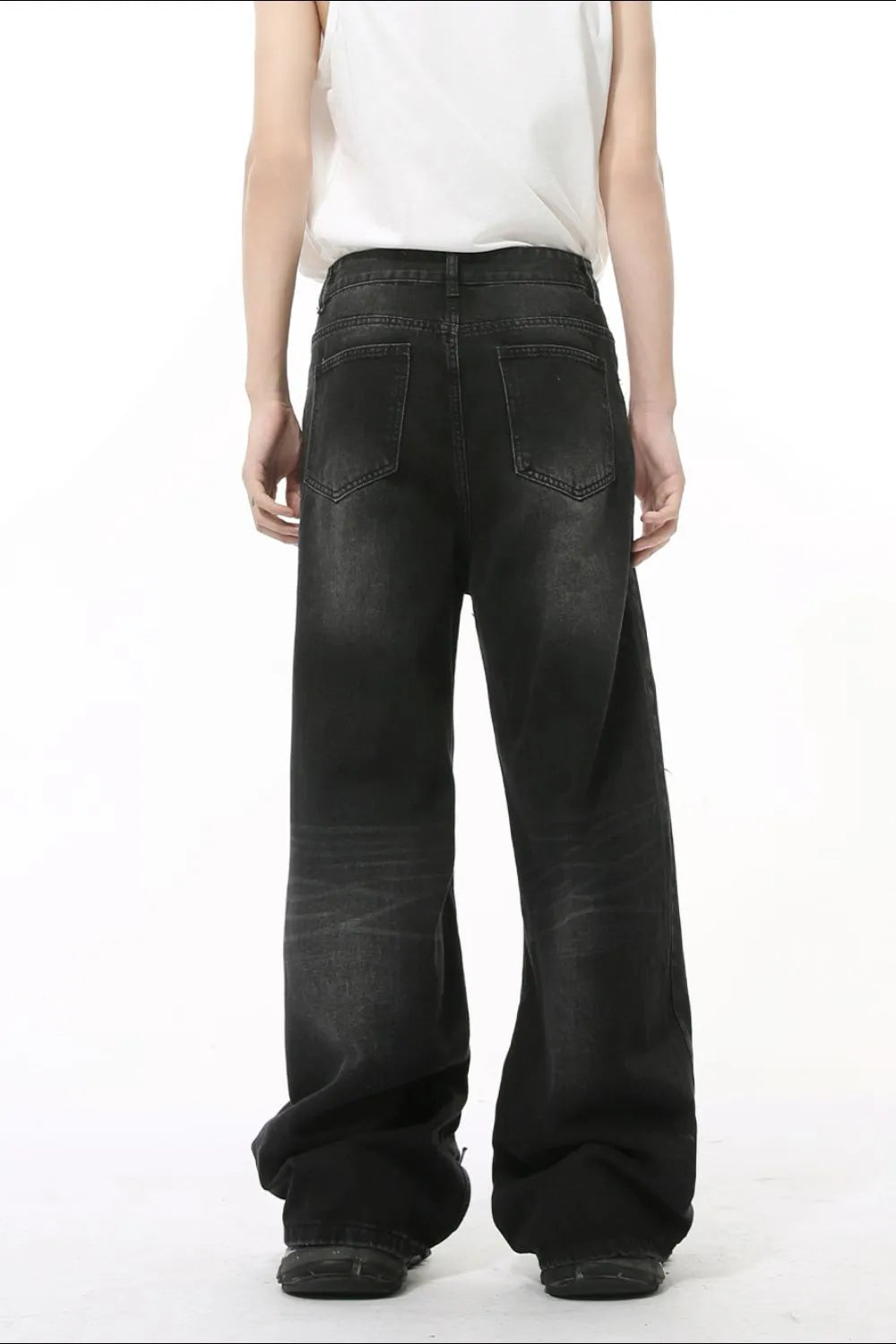 Premium Distressed Wide Leg Jeans - Luxury Japanese Denim