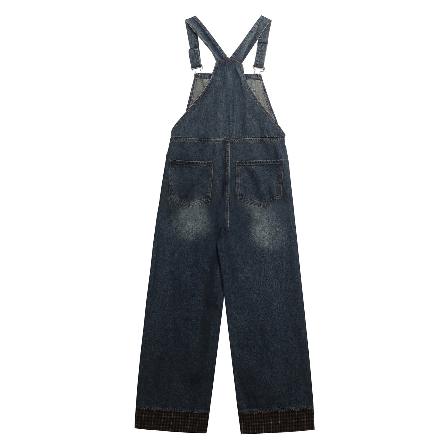 Retro Letter Embroidery Washed Denim Overalls for Unisex - Loose Slimming Jumpsuit