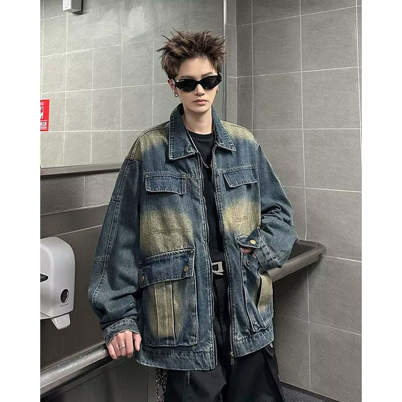 Premium Multi Pocket Denim Jacket for Men - Spring Collection