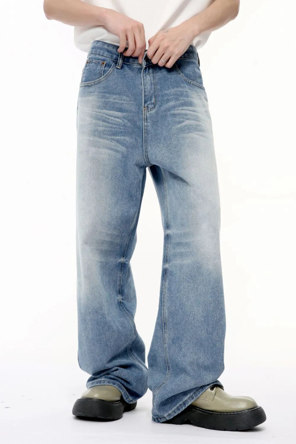 Premium Wide Leg Jeans with Pockets - Luxury Japanese Denim